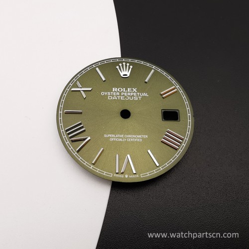 Olive Green Watch Dial For Rolex 36mm Datejust Watches Fit to 3135 Movement Aftermarket Watch Parts 