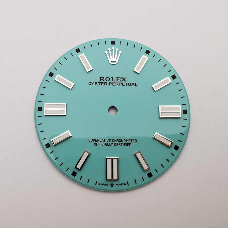 Tiffany Blue Color Watch Dial For 41mm Rolex Oyster Perpetual 124300 Compatible With 3230 Movement 