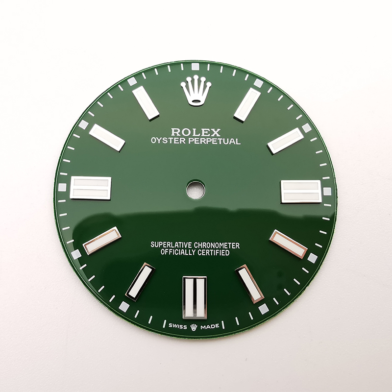 Green Color Watch Dial For 41mm Rolex Oyster Perpetual 124300 Compatible With 3230 Movement