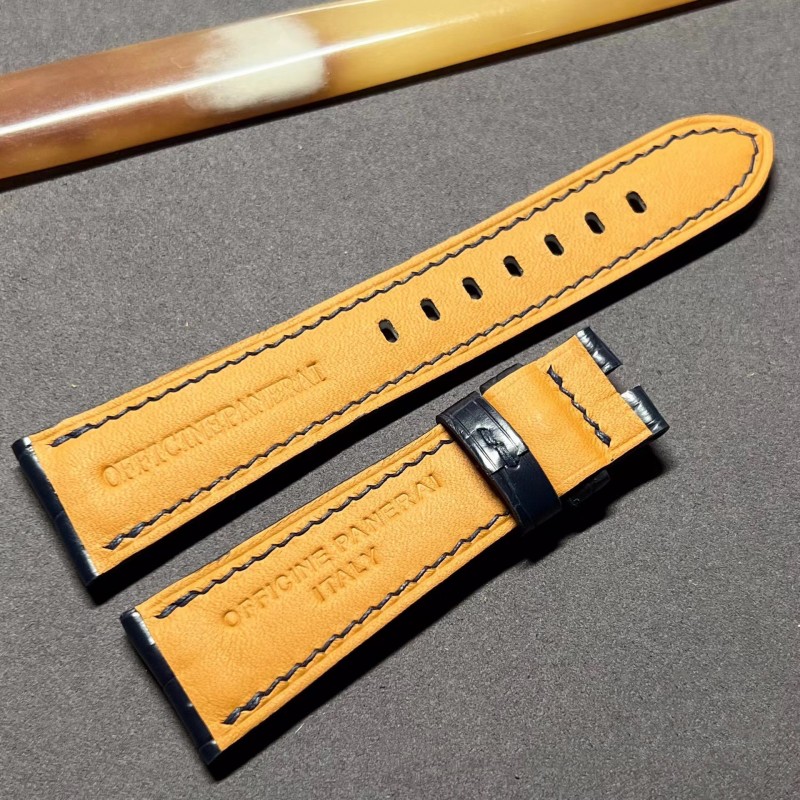 Top Genuine Alligator Leather Watch Strap For Panerai SUBMERSIBLE,LUMINOR,RADIOMIR Watches Aftermarket Watch Parts Replacements