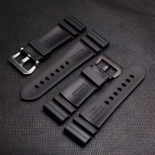 Top Rubber Watch Strap For Panerai Watches PAM111/441/1209, 24/26mm Aftermarket Watch Parts 