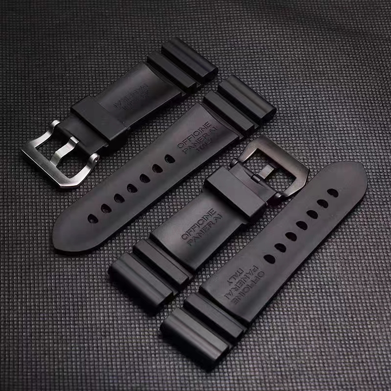 Top Rubber Watch Strap For Panerai Watches PAM111/441/1209, 24/26mm Aftermarket Watch Parts