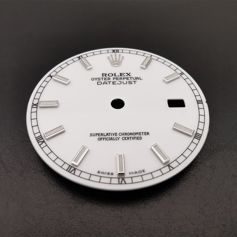 White Watch Dial For 36mm Rolex Datejust 116234 Fits to 3135 Movement Aftermarket Watch Parts