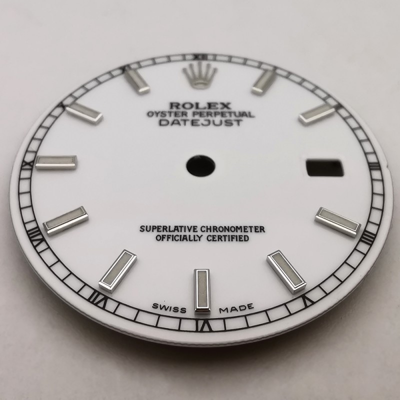 White Watch Dial For 36mm Rolex Datejust 116234 Fits to 3135 Movement Aftermarket Watch Parts