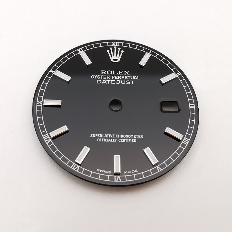 Black Watch Dial For 36mm Rolex Datejust 116234 Fits to 3135 Movement Aftermarket Watch Parts 