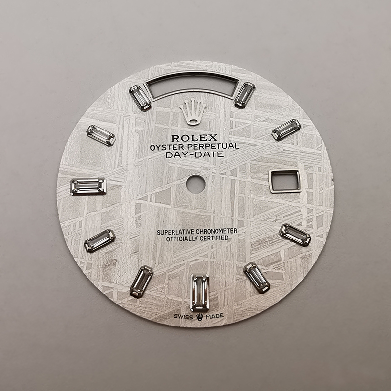 Top Meteorite Watch Dial For 40mm Rolex Day-Date Cal. 3255 Movement Aftermarket Watch Parts 