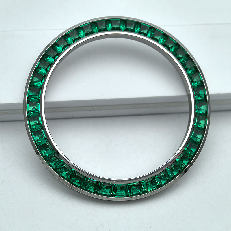 Customized Green Watch Bezel Setting With Lab Gems For Rolex Daytona Generic Watch Parts 