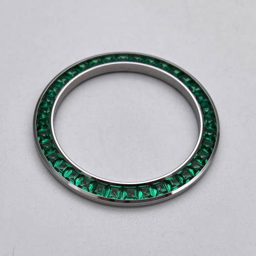 Customized Green Watch Bezel Setting With Lab Gems For Rolex Daytona Generic Watch Parts 