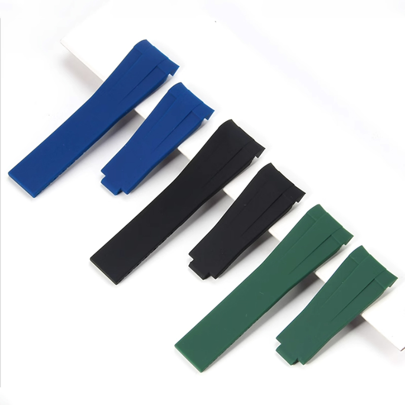 Rubber Watch Strap For Rolex Submariner Daytona GMT Yacht Master Watches Aftermarket Watch Parts Replacements