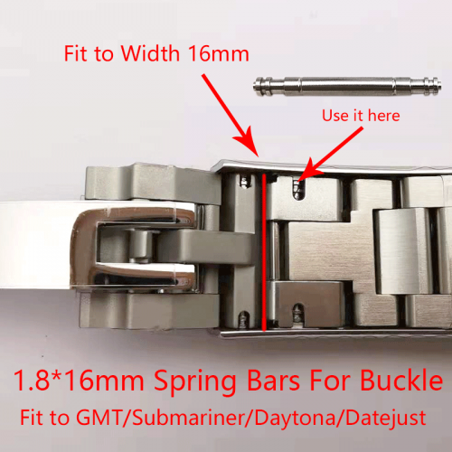 316L Stainless Steel Watch Clasp Spring Bars 1.8x16mm For Rolex Submariner Daytona GMT DateJust Aftermarket Watch Accessories 