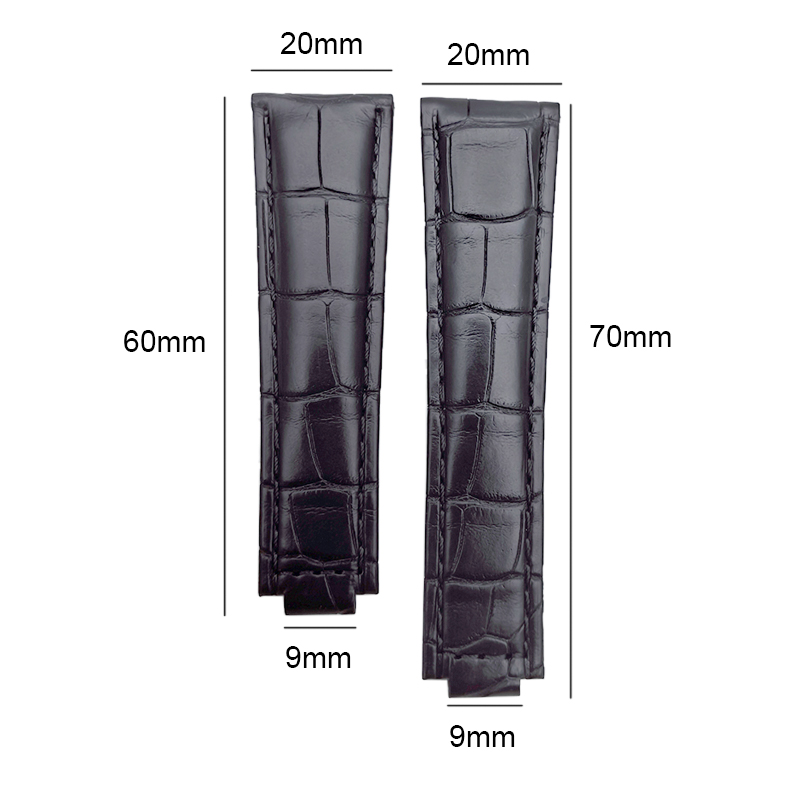 Genuine Alligator Leather Watch Strap For Rolex Daytona Submariner GMT Datejust Watches Aftermarket Watch Parts Replacements