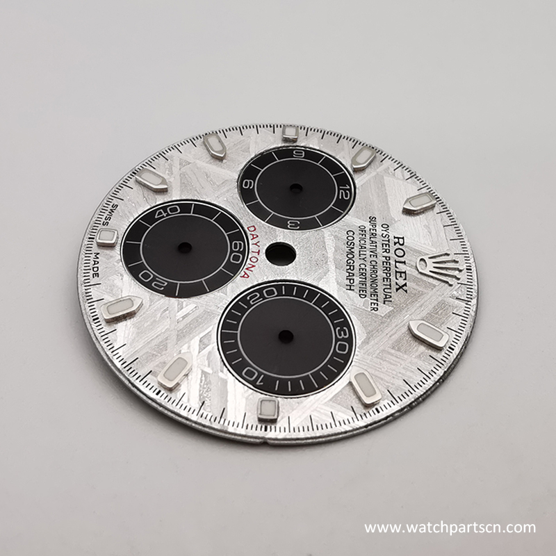 Meteorite Watch Dial For Rolex Daytona 116519LN-0038, Fit to 4130 Movement, Aftermarket Watch Accessories